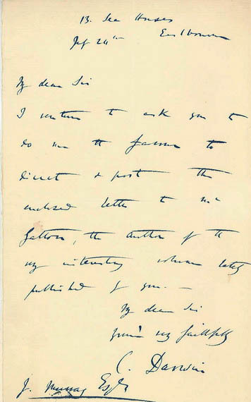 Charles Darwin Autograph Charles Darwin autograph letter signed and dated 24 July 1853
