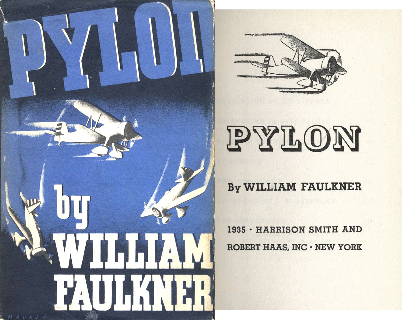 William Faulkner first edition First edition of "Pylon" by William Faulkner