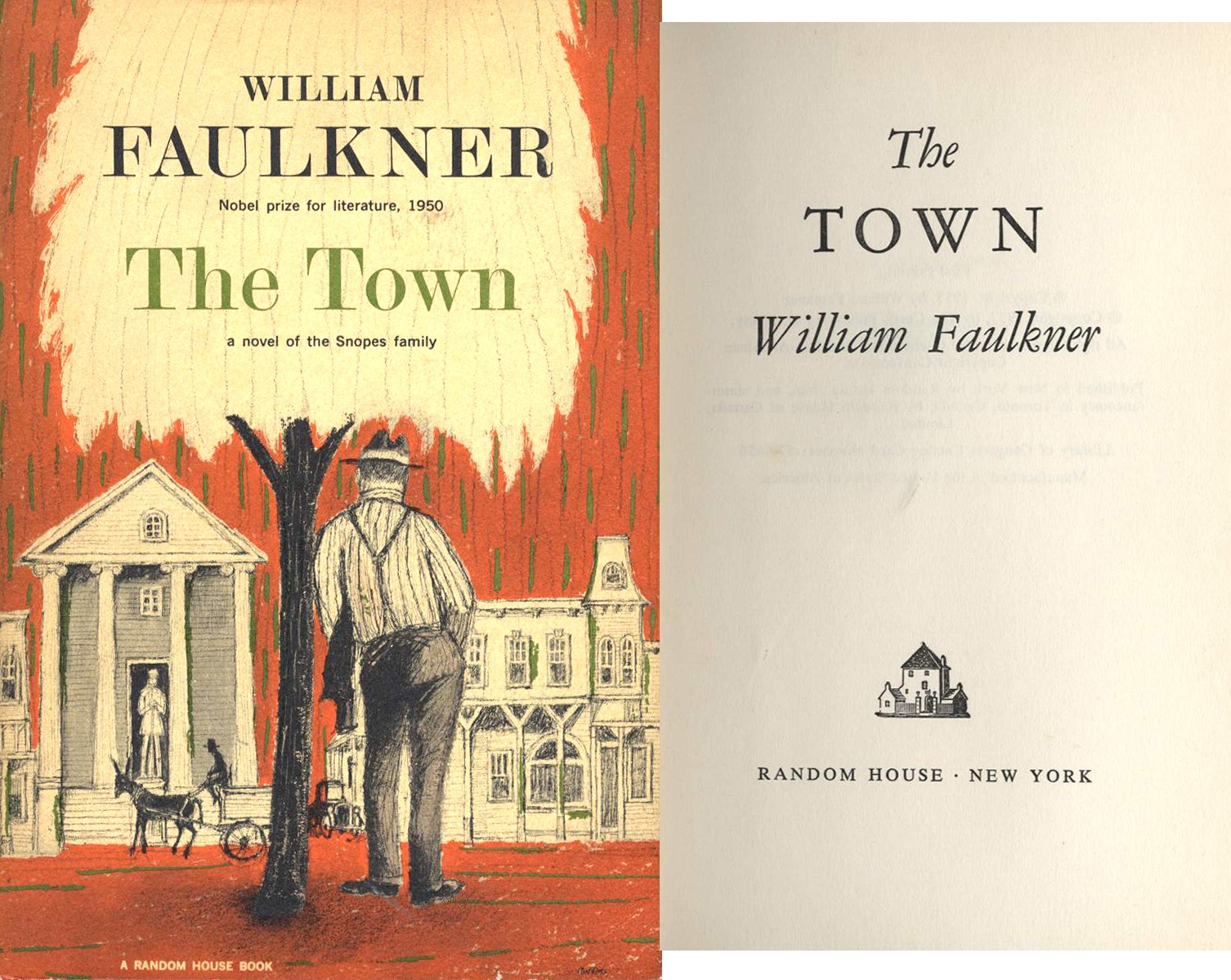 William Faulkner first edition Rare First Edition of "The Town: A Novel of the Snopes Family" by William Faulkner -- With Original Dust Wrapper