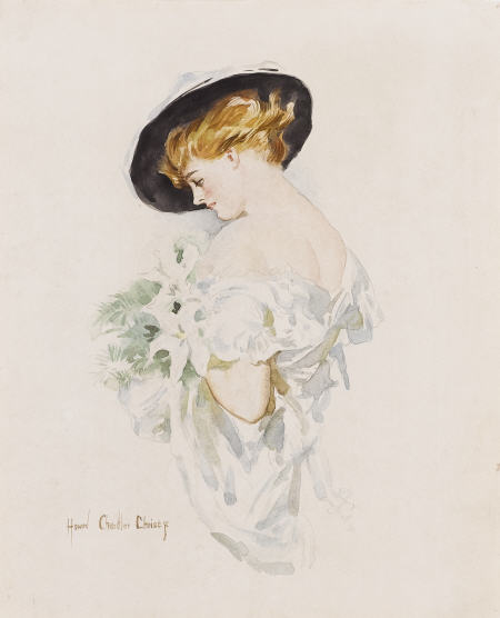 Howard Chandler Christy original art Christy Girl Portrait Circa 1917