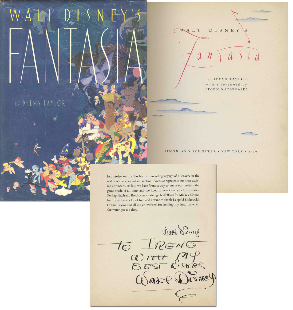 Walt Disney Autograph Walt Disney Signed "Fantasia" 1940