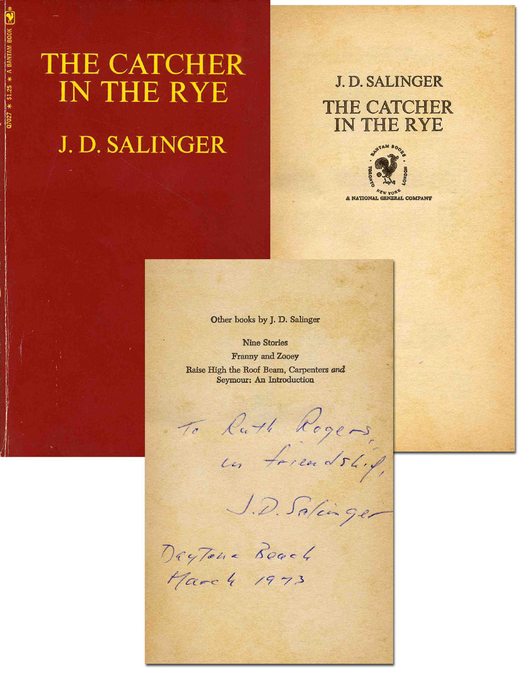 J.D. Salinger Autograph Letter Signed J.D. Salinger Signed "Catcher" J.D. Salinger Autograph