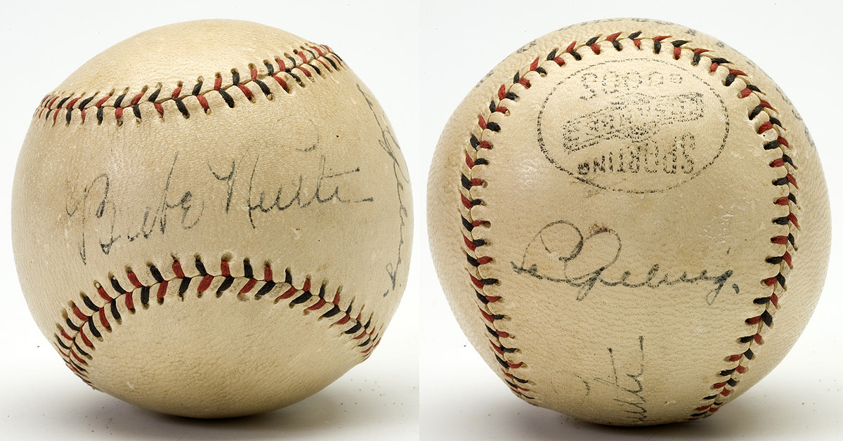1927 New York Yankees Replica Team Signed Baseball 