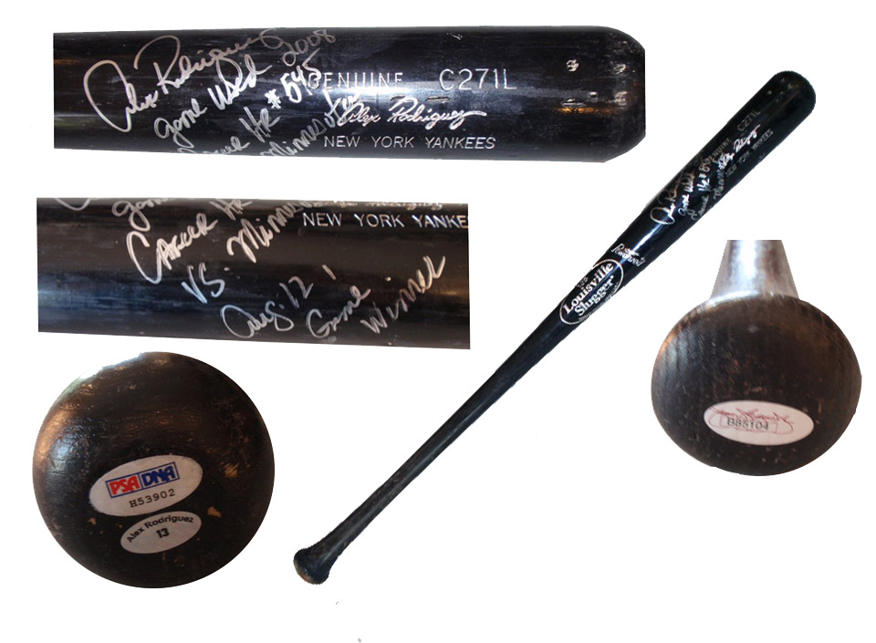 Alex Rodriguez game used bat