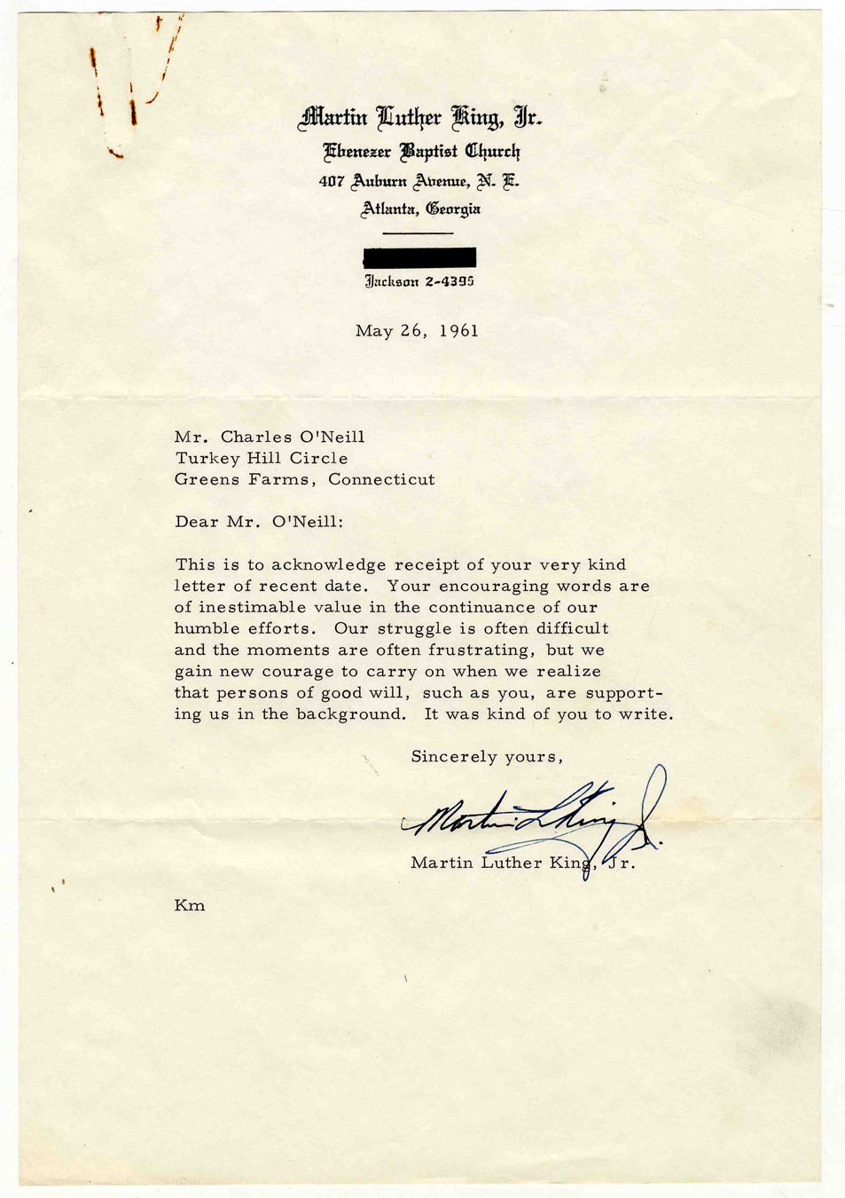 Martin Luther King autograph