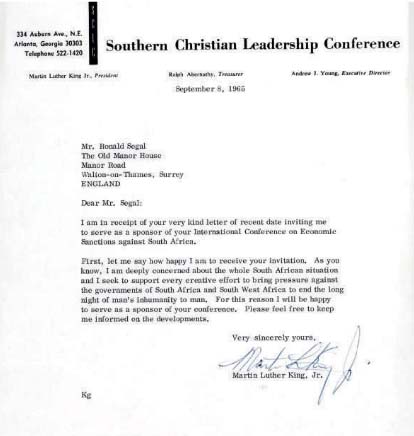 Martin Luther King autograph