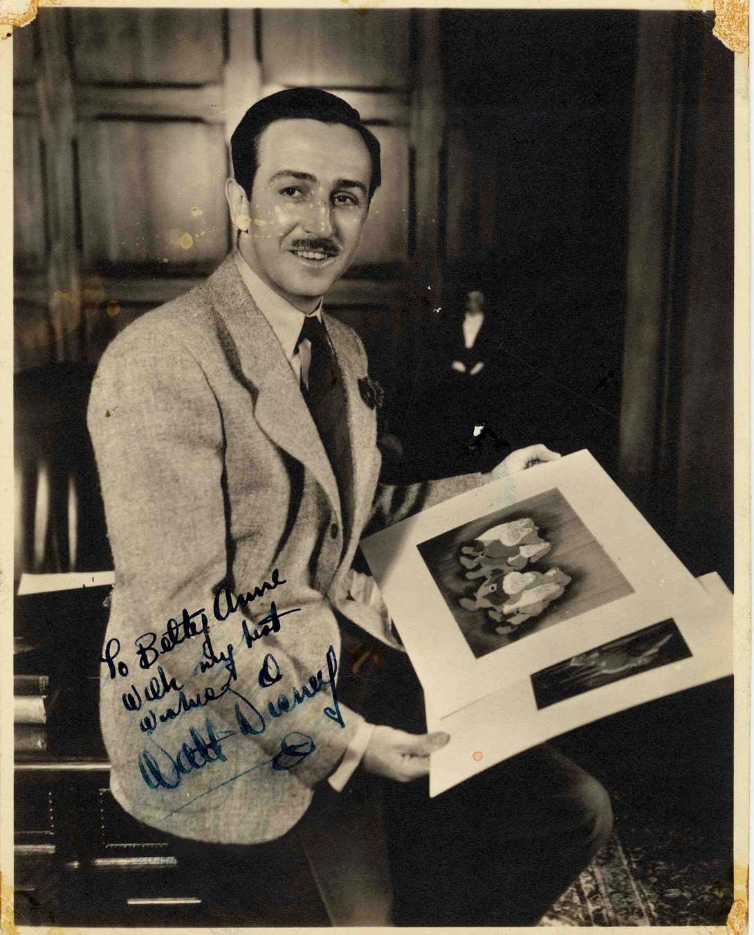 Walt Disney Autograph Scarce Vintage Walt Disney 8" x 10" Matte-Finish Signed and Inscribed Photo