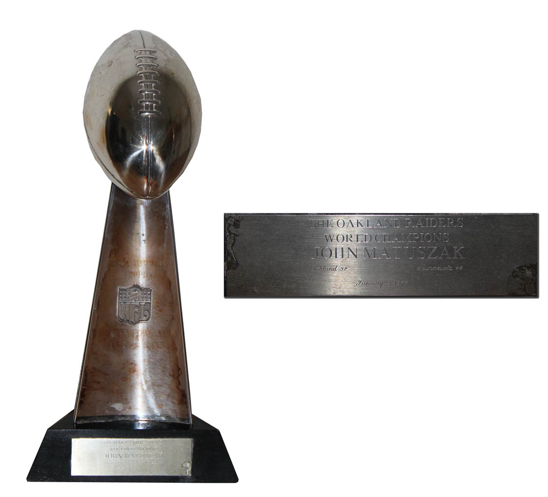 Joe Jackson Game Used Bat Heisman Trophy Super Bowl trophy auction John Matuszak's Vince Lombardi Super Bowl XI Trophy -- Exceedingly Rare Trophy Made for Players of Only a Few Super Bowl Winning Teams