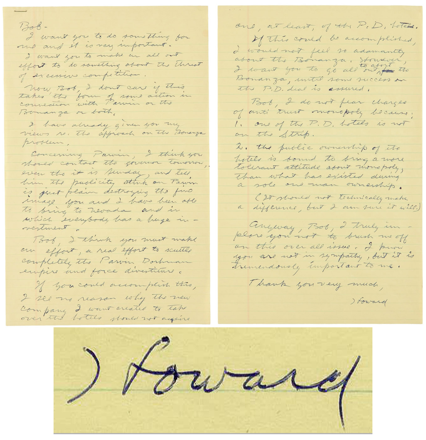 Howard Hughes Autograph