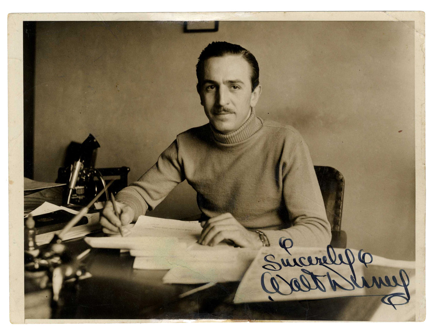 Walt Disney Autograph Exceptional Walt Disney 1933 Signed Photo