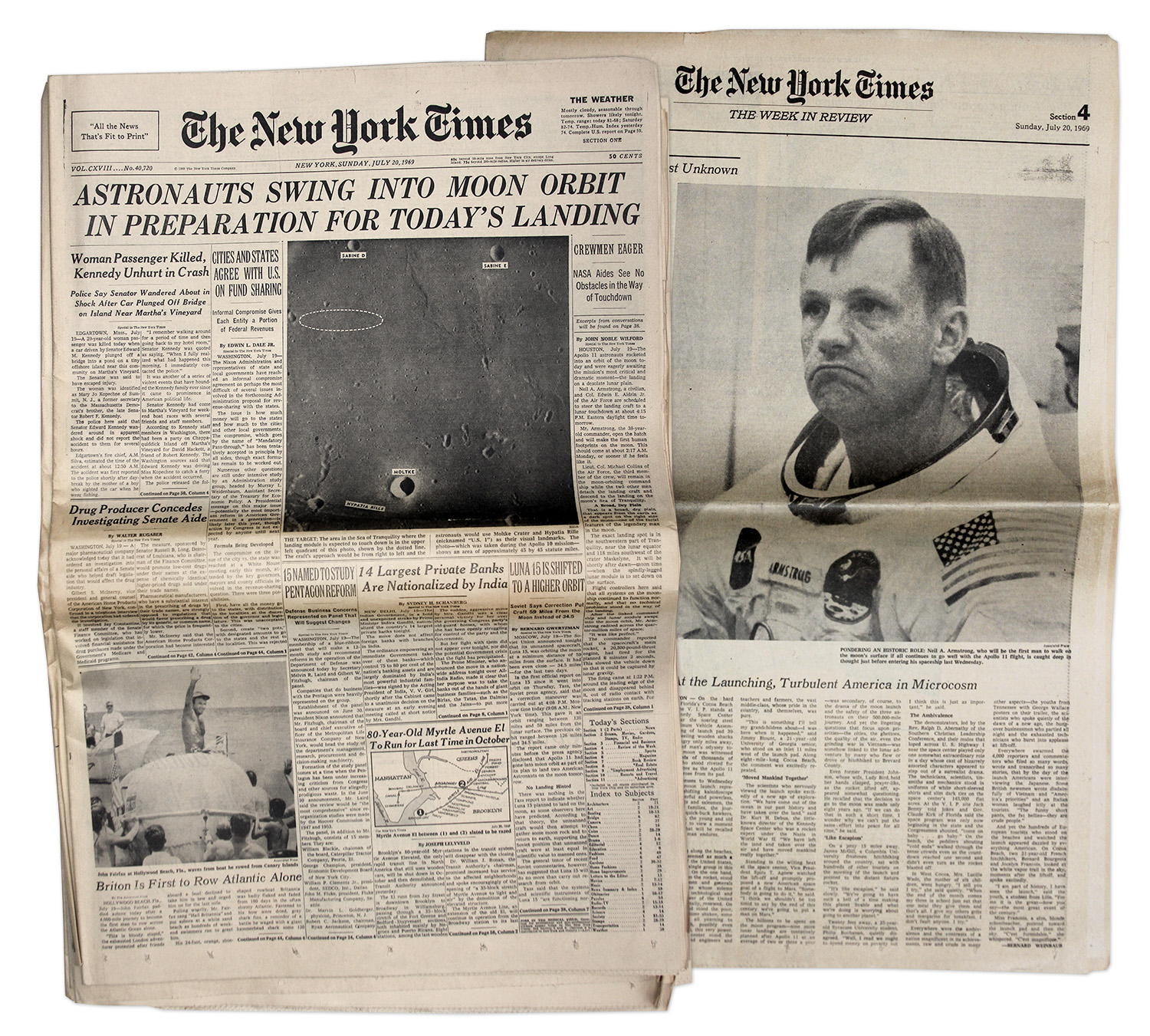 Apollo 11 Moon Landing New York Times Newspaper 1969 Ebay