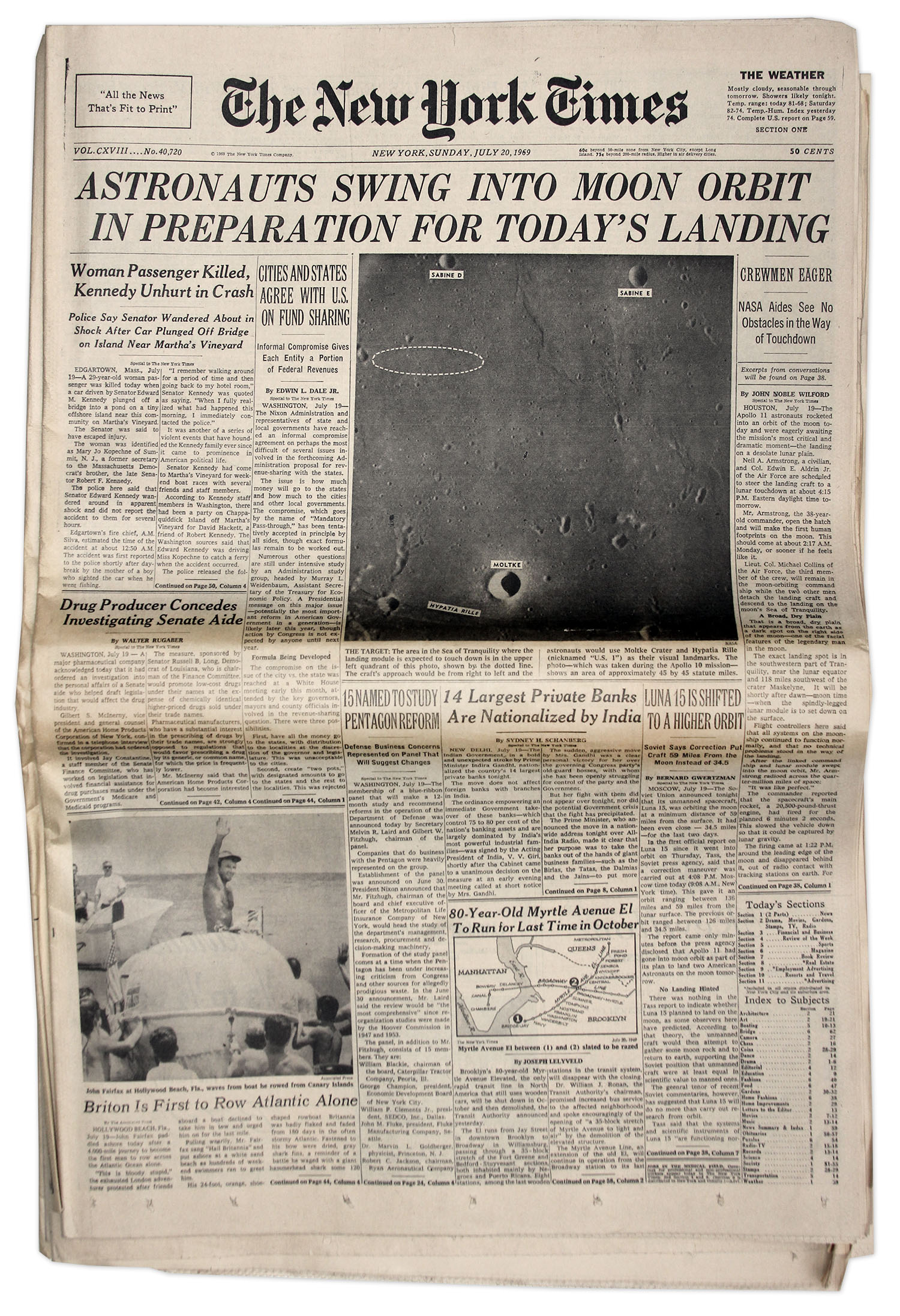 Apollo 11 Moon Landing New York Times Newspaper 1969 Ebay