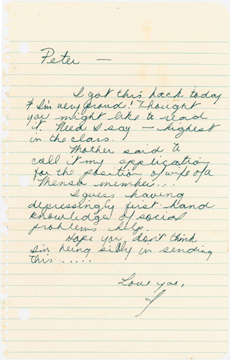 Jimi Hendrix Autograph Rare Early Janis Joplin Letter to Her Boyfriend -- "…I guess having depressingly first hand knowledge of social problems helps…" -- 1965