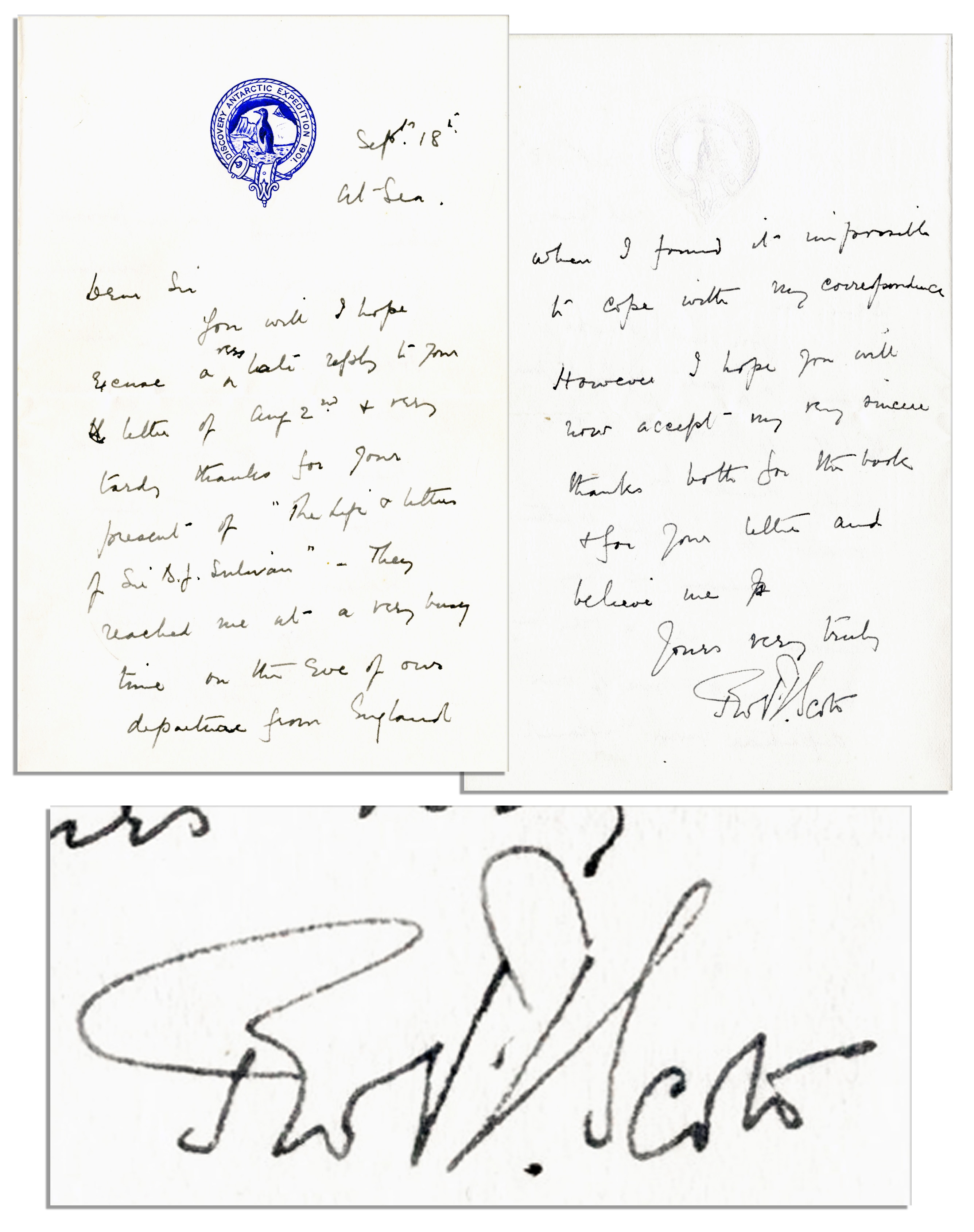 Robert Falcon Scott autograph