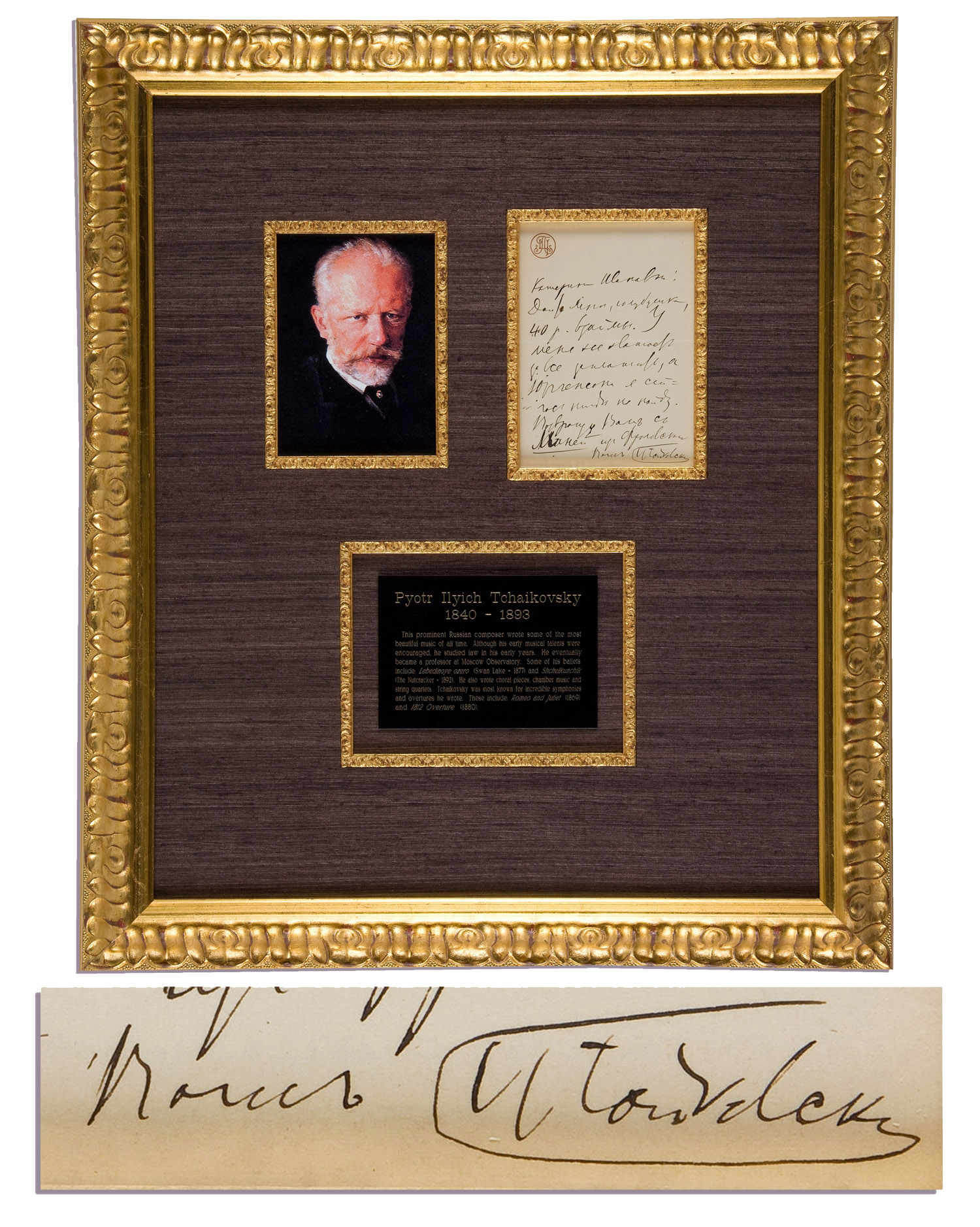 Pyotr Ilyich Tchaikovsky Autograph