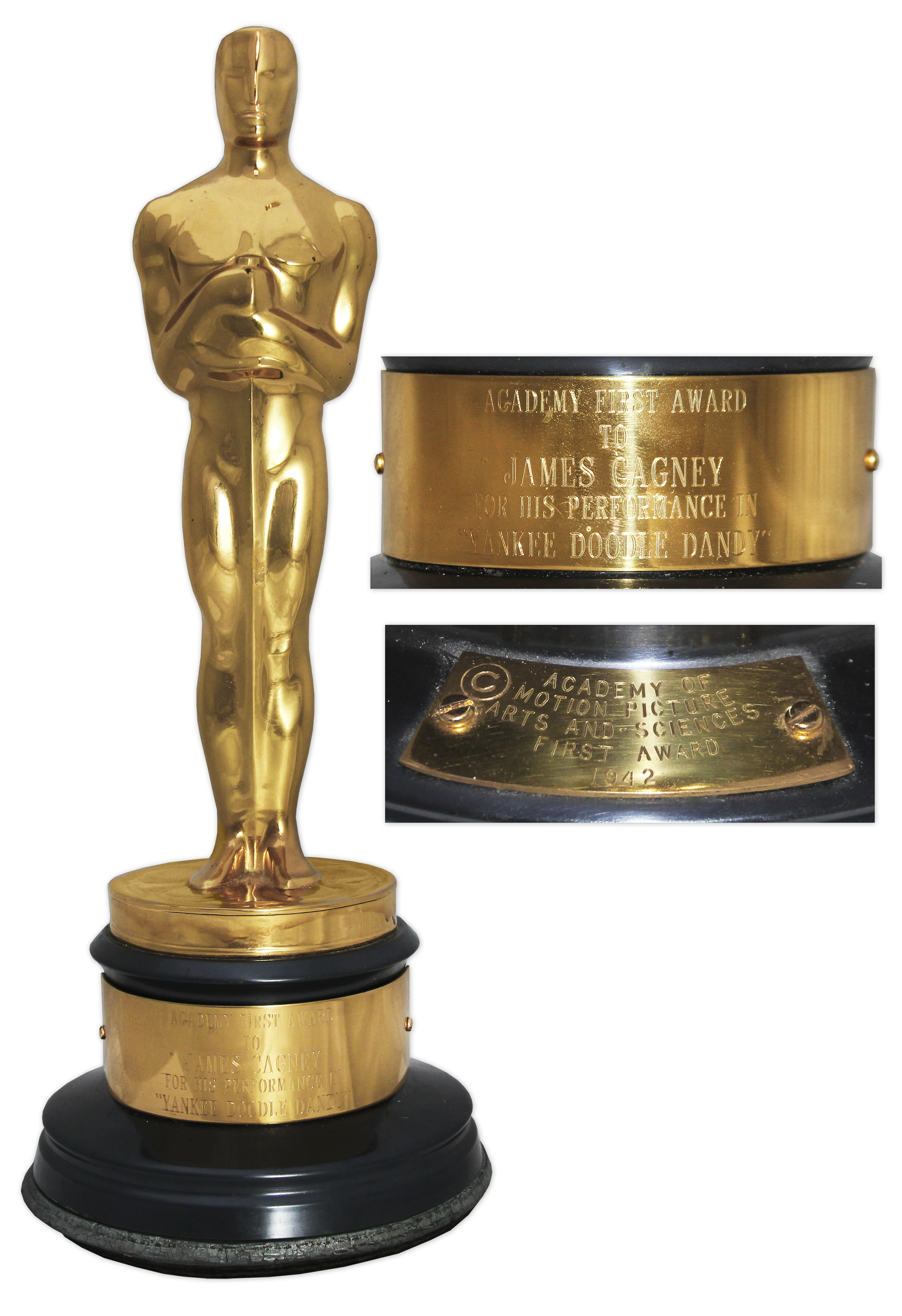 James Cagney memorabilia Academy Award for Best Actor Won by James Cagney in 1942 For "Yankee Doodle Dandy" -- Considered One of the Best Performances in One of the Best Movies of All Time