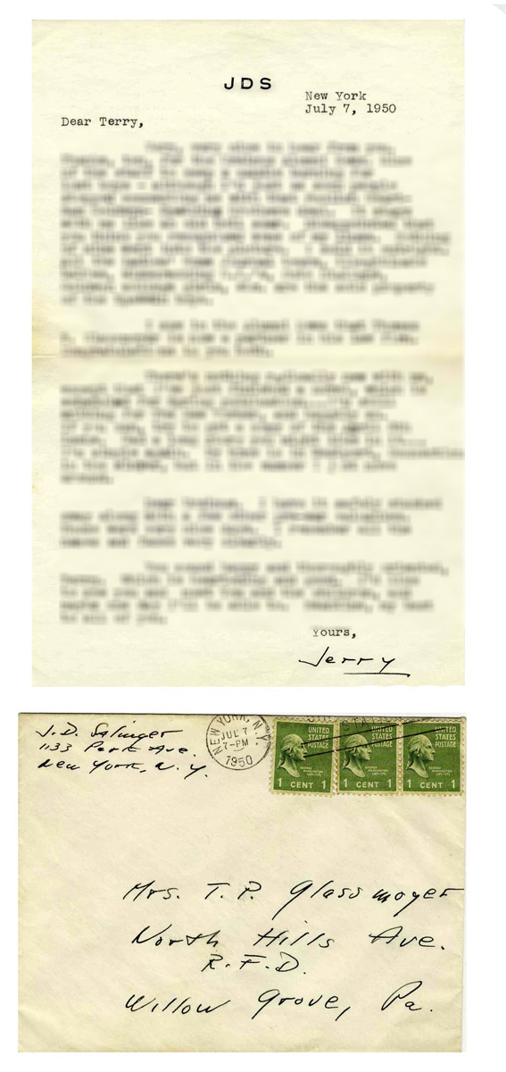 J.D. Salinger autograph letter signed