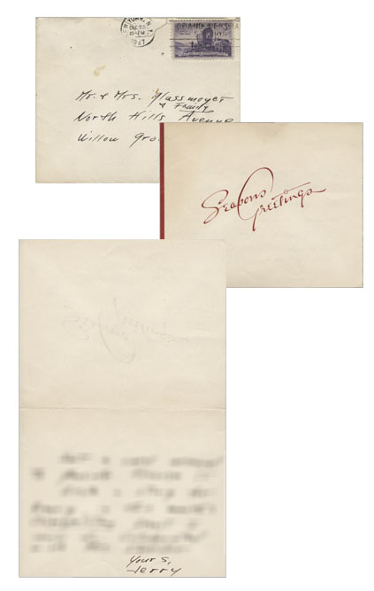 J.D. Salinger autograph J.D. Salinger Autograph
