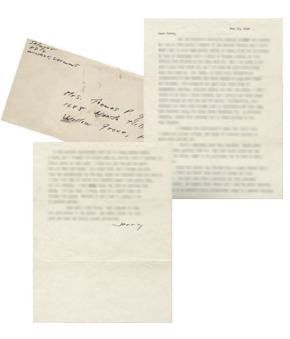 J.D. Salinger Autograph Letter Signed